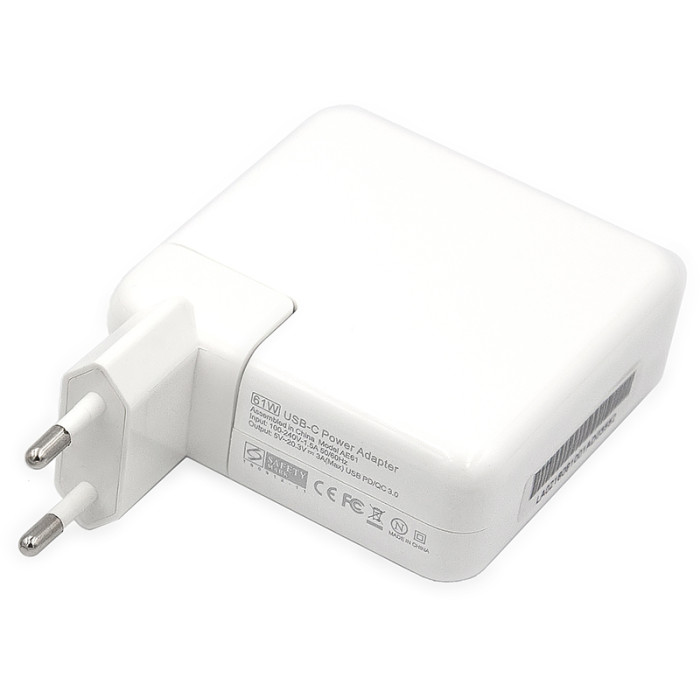 Зарядное устройство для ноутбуков Apple Macbook PowerPlant 220V, 20V 61W (USB Type-C)