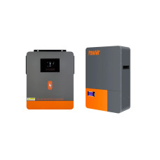 Комплект: Гибридный инвертор PowMR POW-HVM6.2K-48V-N+ Аккумулятор PowMr LiFePO4 48V 100AH (POW-LIO48100-16S)