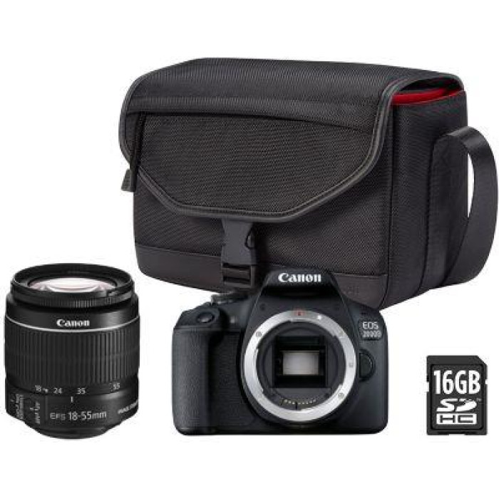 Canon EOS 2000D[+ объектив 18-55 IS II + сумка SB130 + карта памяти SD16GB]