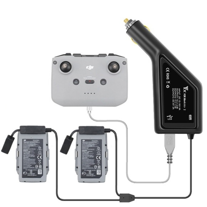 Автомобильное зарядное устройство 3в1 StartRC для DJI Mavic Air 2, DJI Air 2S