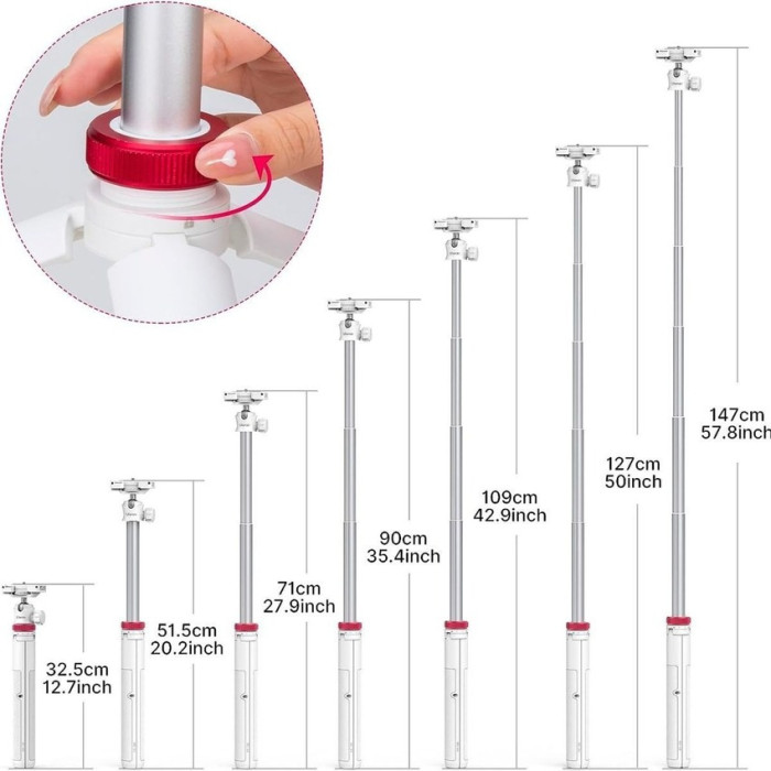 Штатив монопод Ulanzi Vijim MT-44 Multi-functional Mini Tripod (White) (2503A)