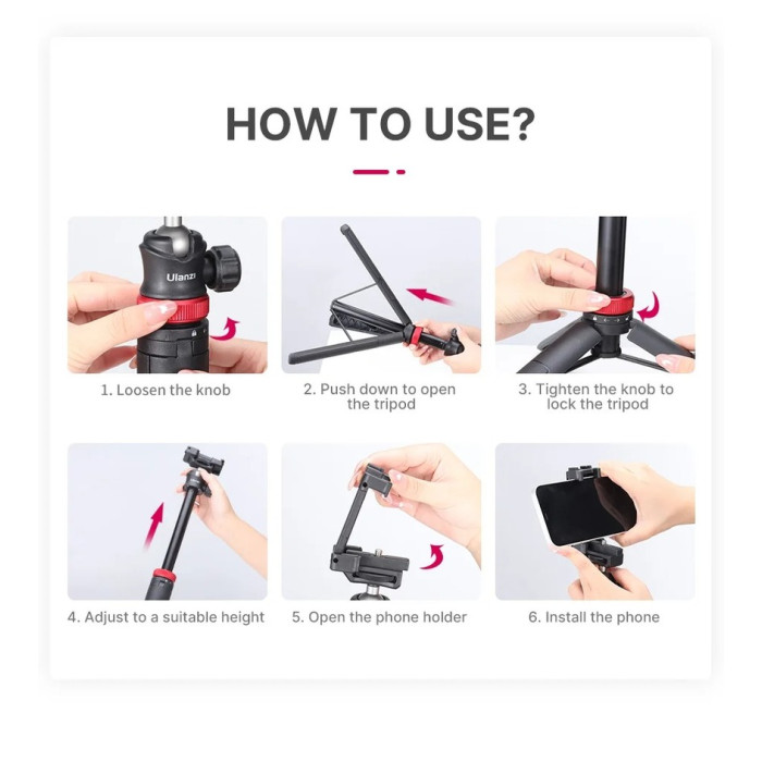 Штатив монопод Ulanzi Vijim MT-44 Multi-functional Mini Tripod (White) (2503A)