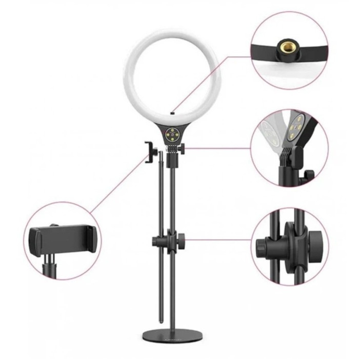 Кольцевая лампа Ulanzi T1 Vijim с настольным штативом журавлем (10inch) (2517)