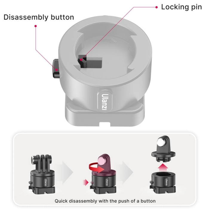 Крепление для экшн-камеры штатива быстросъемное Ulanzi Go Quick II (2844)