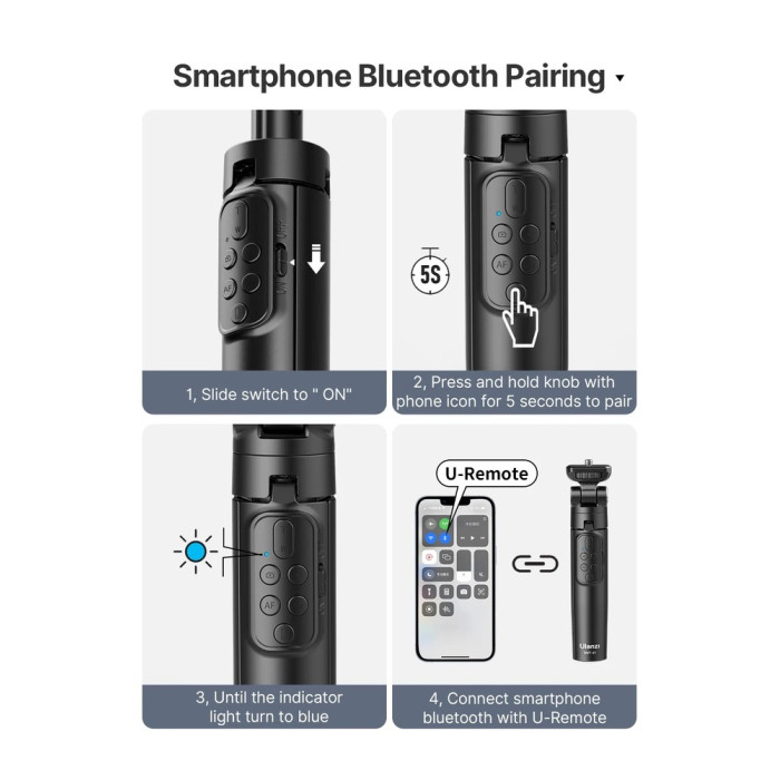 Штатив трипод Ulanzi Vijim RMT-01 Wireless Remote Control Tripod (Black) (2888)