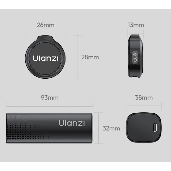 Беспроводная микрофонная система Ulanzi A21 Lightning Wireless Microphone (Black) (A054)