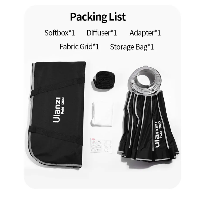 Софтбокс восьмиугольный Ulanzi D60 60 см с сотами и креплением Bowens (L053)